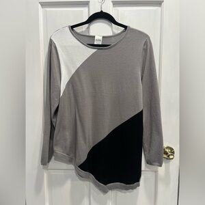 BLAIR Asymmetric Hem 3 Colors Block Geometric Sweater SIZE MEDIUM Pre Loved